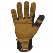 Ironclad Ranchworx Leather Gloves, Black/Tan, Large   555716205